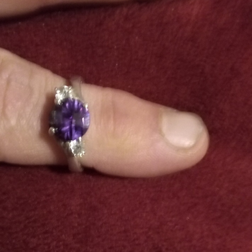 Elegant Purple and Silver Women's Ring